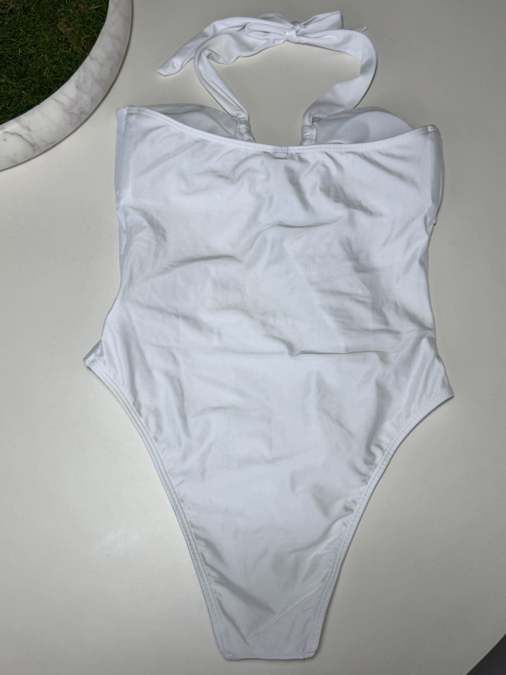 ViX Paula Hermanny Solid Brenda One Piece Swimsuit White - Gold Bead - Women’s M - Picture 11 of 16